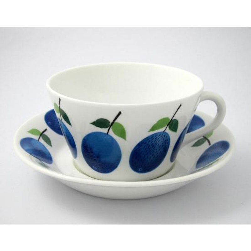 Prunus Tea Cup With Saucer, Cone