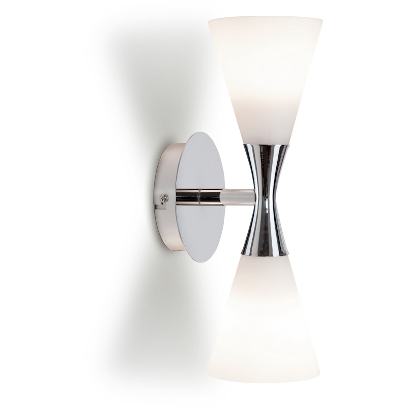 Harlekin Duo Wall Lamp, Chromium/White