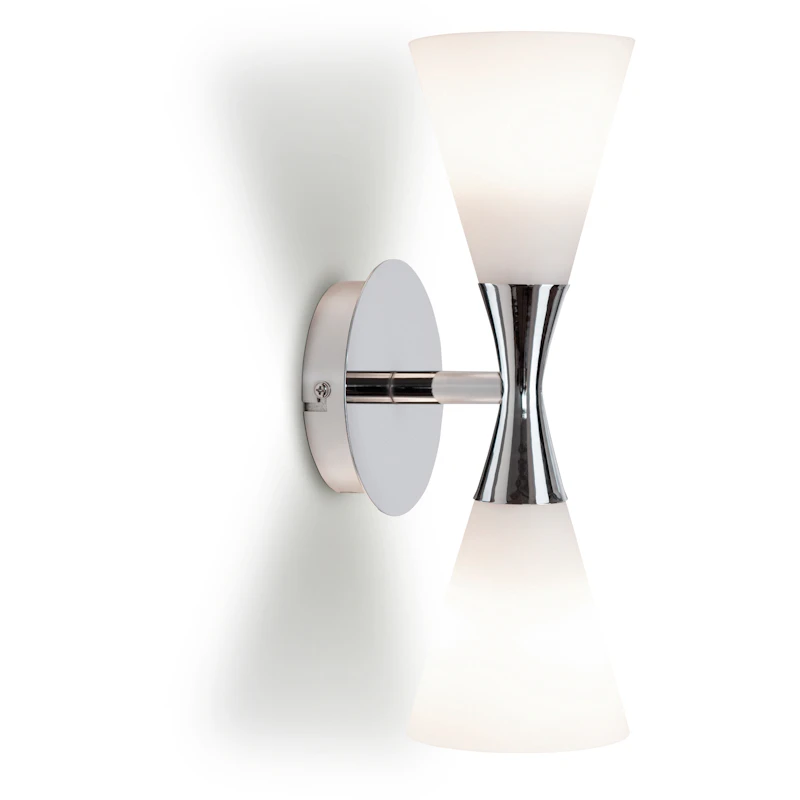 Harlekin Duo Wall Lamp, Chromium/White