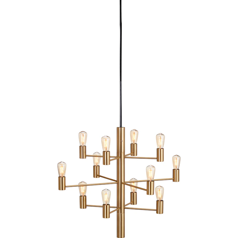 Manola 12 Chandelier Dimmable LED, Satin Brass
