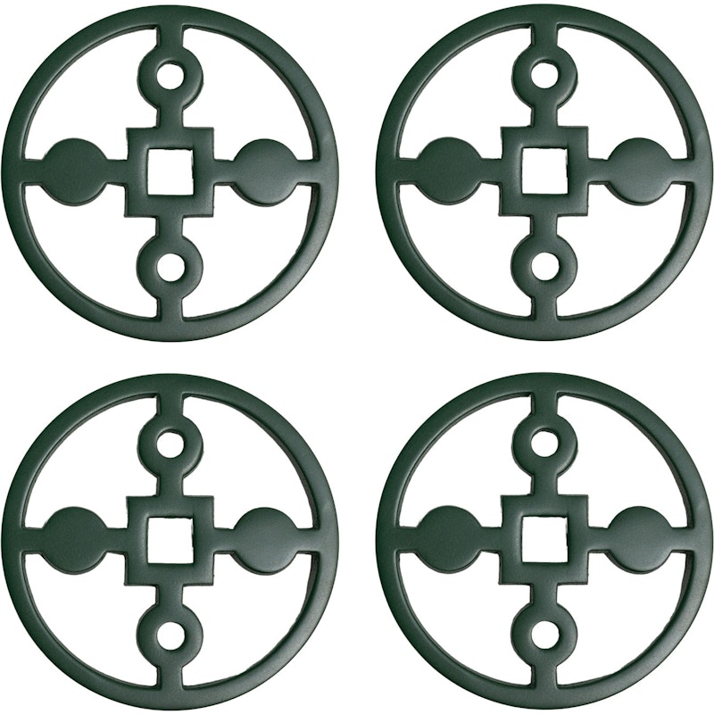 Anima Gemella Coasters Ø10 cm 4-pack, Green