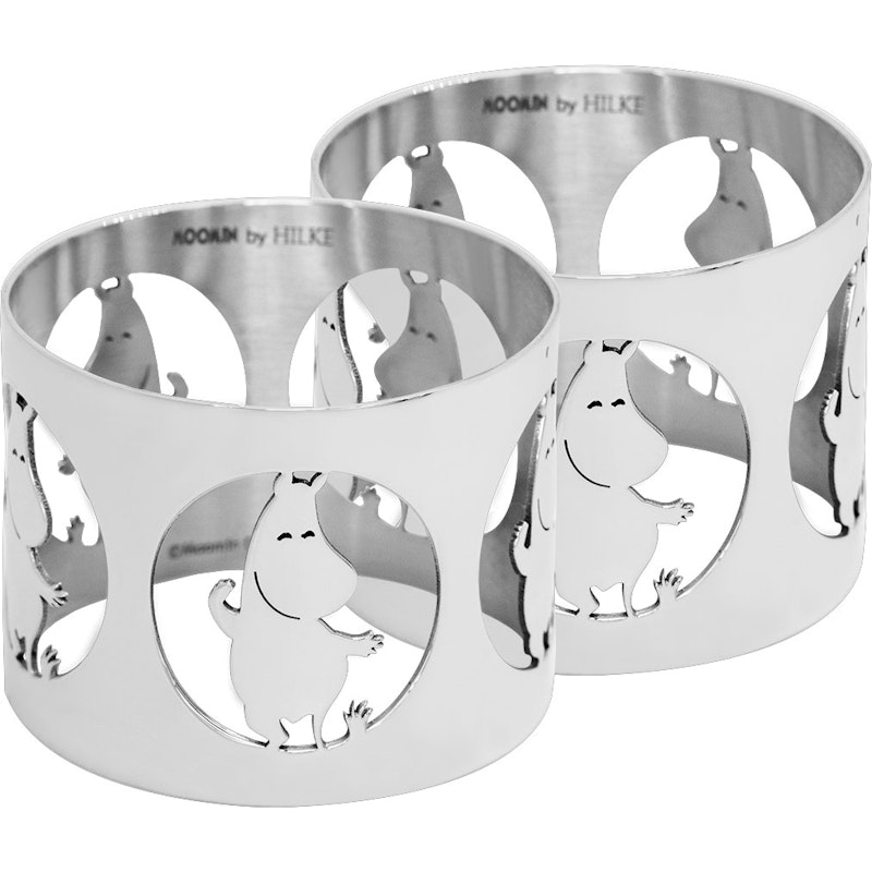 Hilke X Moomin Napkin Ring Moomintrollet 2-pack, Nickel plated Brass