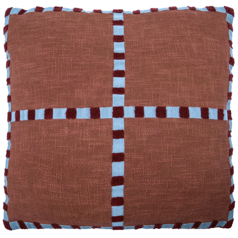 Cross Cushion Cover 50x50 cm, Brown