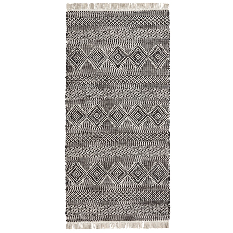 Ethnic Rug 90x200 cm, Black/Nature