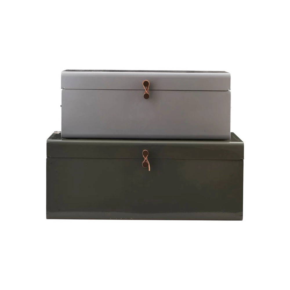 Metal Box Set Of 2, Green/Light Blue from House Doctor | RoyalDesign