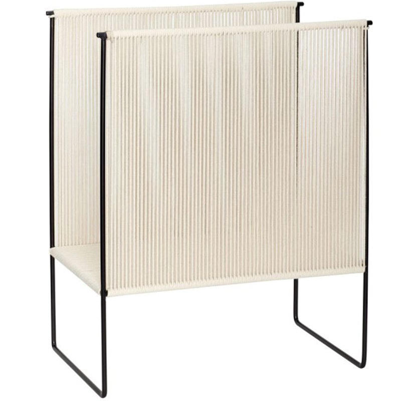 String Magazine Rack, Black/White