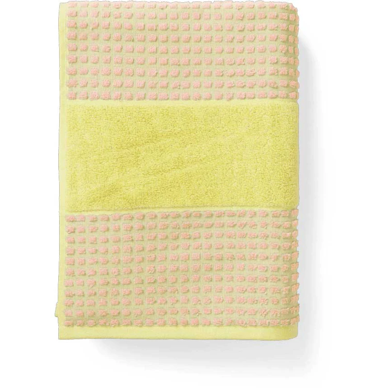 Check Towel 50x100 cm, Yellow / Pink