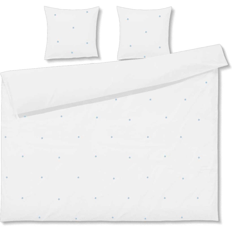 Daisy Bed Set 200x220 + 60x63 cm, White / Light Blue