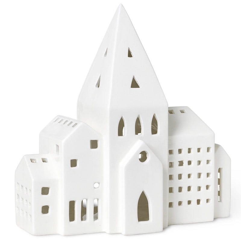 Urbania City Candle Holder, White