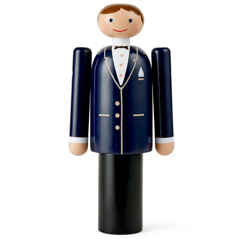 Groom Wooden Figurine, Black/Black / White