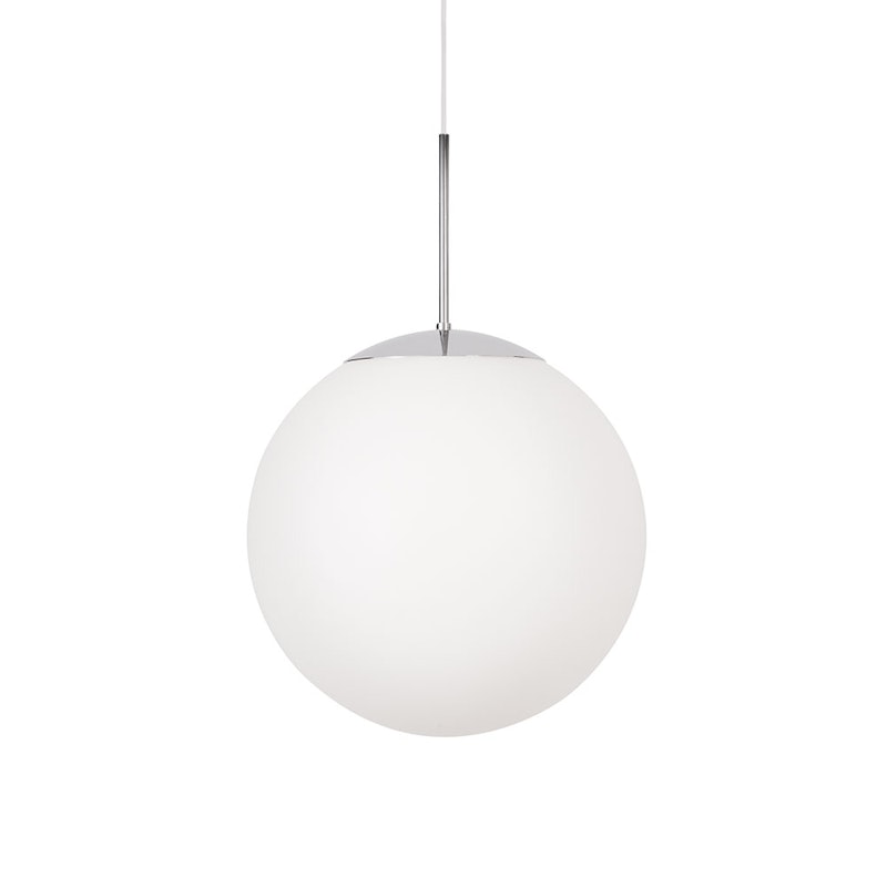 Glob Pendant Chrome / White, 25 cm