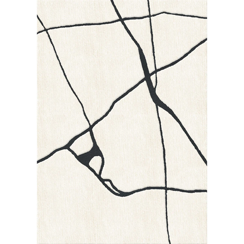 Gute Wool Rug Black/White, 180x270 cm