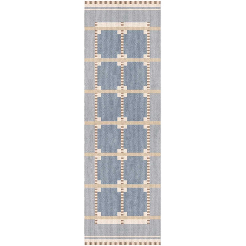 Röllakan Ruth Wool Rug 75x240 cm, Summer Sky