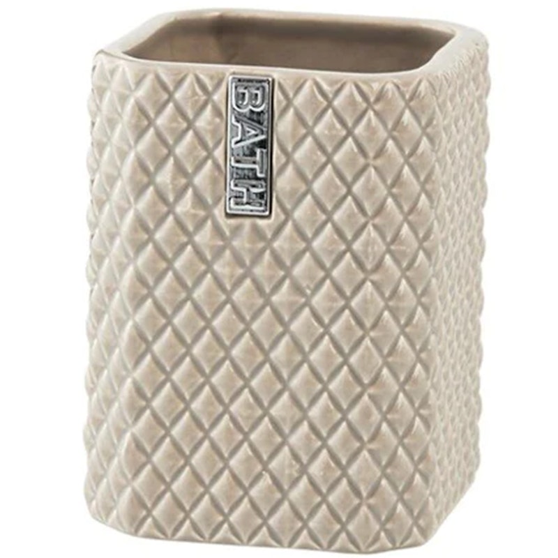 Marion Toothbrush Holder, Beige/Silver