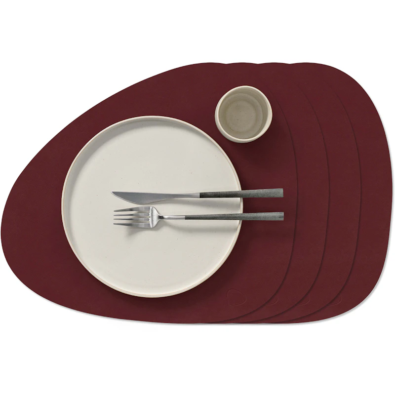 Curve L Nupo Placemat 4-pack, Burgundy from LIND DNA | RoyalDesign