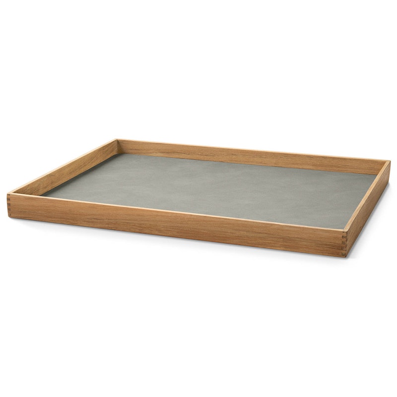 Even Teak Tray Large, Light Grey