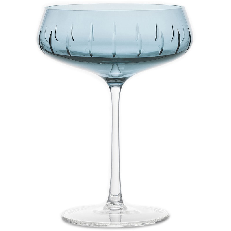 Single Cut Champagne Coupe, Blue