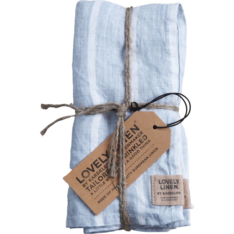 Lovely Napkins Linen 4-pack, Stripe Sky