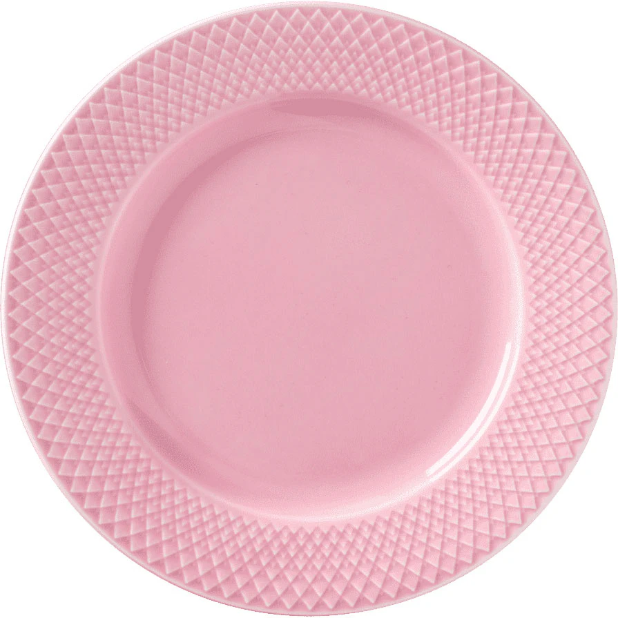 Rhombe Color Plate Ø21 cm, Pink from Lyngby Porcelæn | RoyalDesign