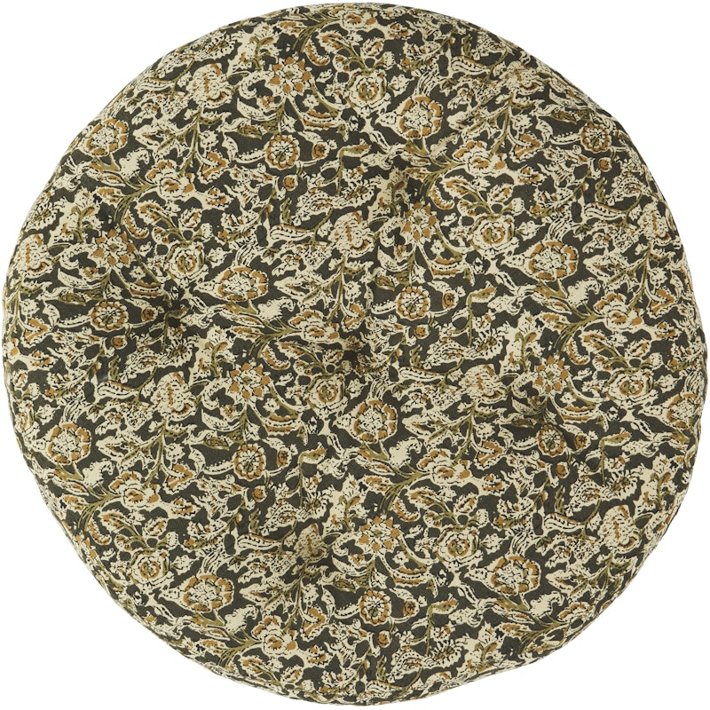 Chair Cushion Round Cotton 45 cm, Moss Green