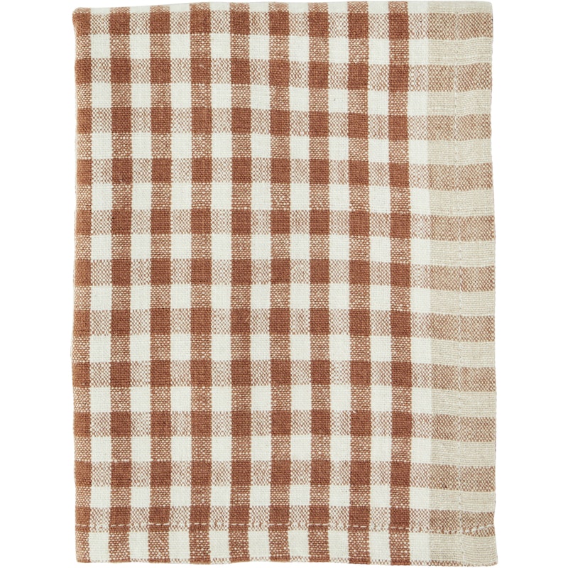 Kitchen Towel Checked 50x70 cm, Burnt Orange