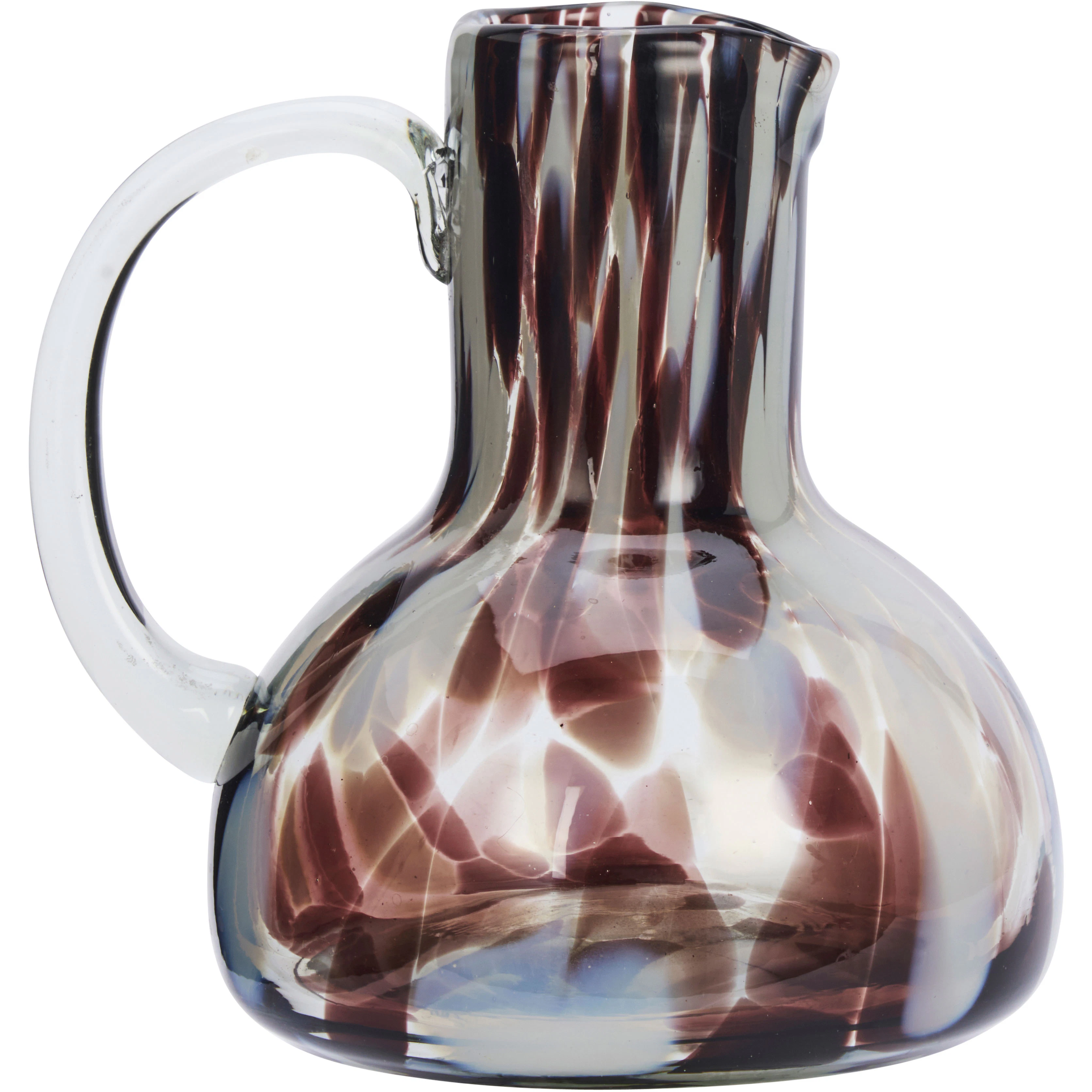 Coloured glass Jug 17 cm, Brown / White / Clear | RoyalDesign