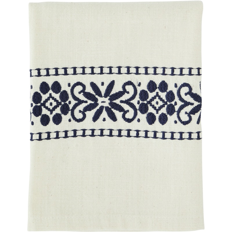 Kitchen Towel Embroidered 45x70 cm, Off-white / Blue