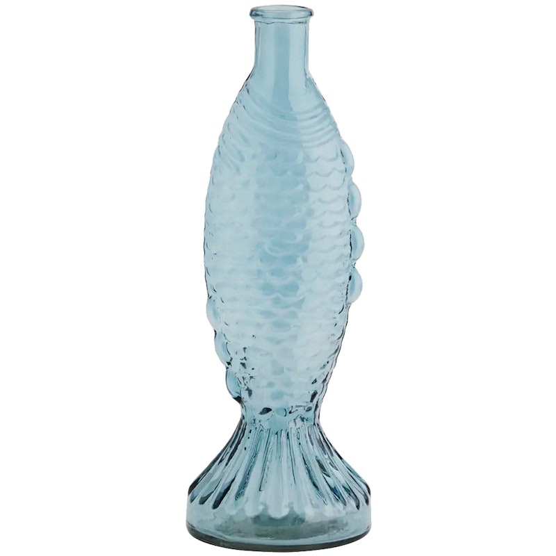 Fish Glass Vase 30 cm, Blue
