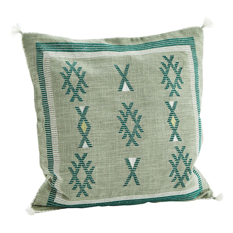 Handwoven Cushion Cover 50x50 cm, Green