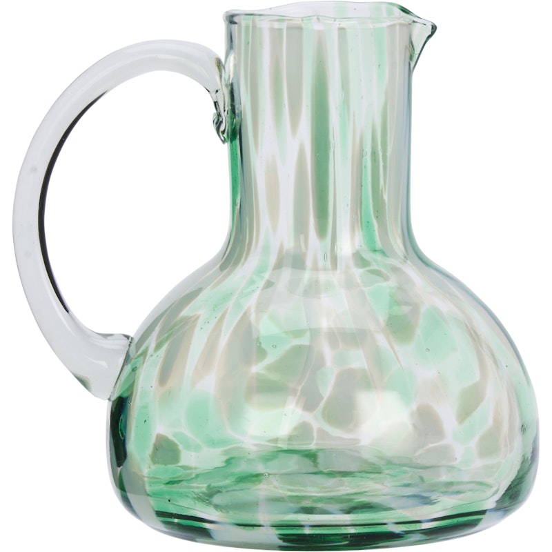 Coloured glass Jug 14 cm, Green / White / Clear