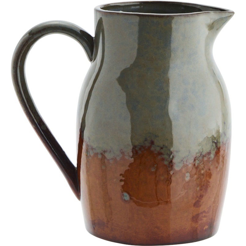 Jug Stoneware Brown / Petrol