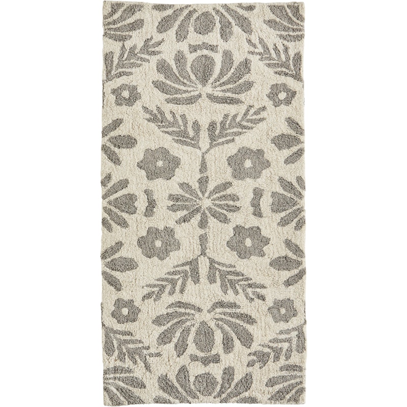 Rug Tufted Cotton 70x140 cm, Grey / Off-white