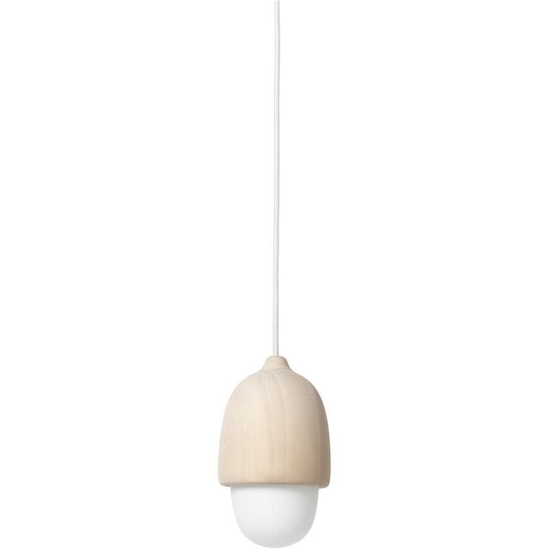 Terho Pendant Matt Lacquered Linden Wood / Opal Glass, 13,5 cm