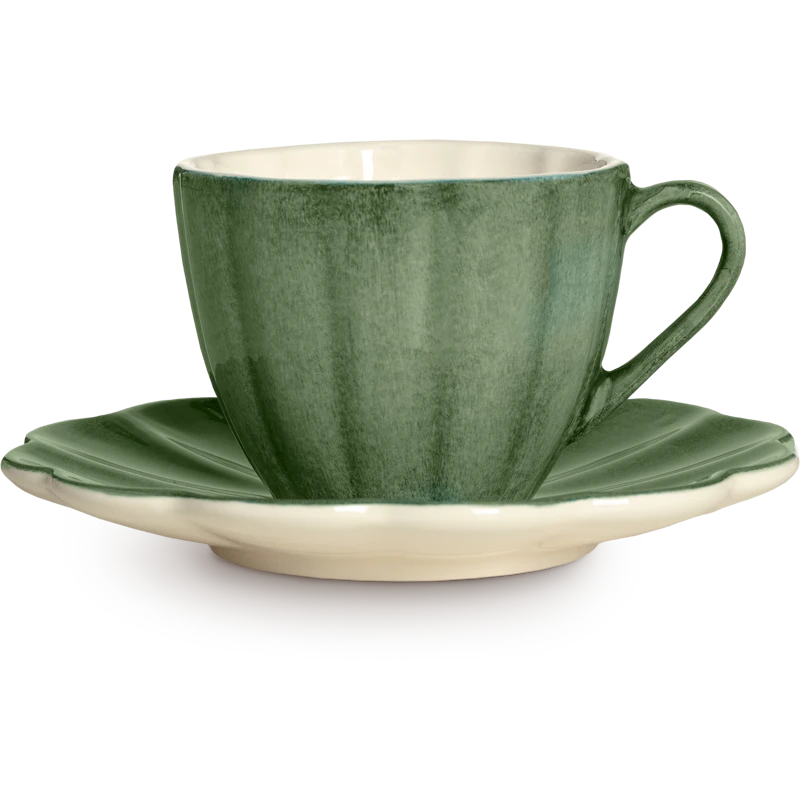 Oyster Cup With Saucer 25 cl, Forest Green