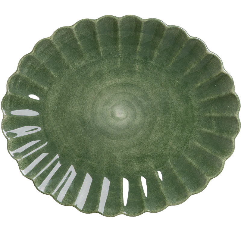 Oyster Dish 35x30 cm, Forest Green