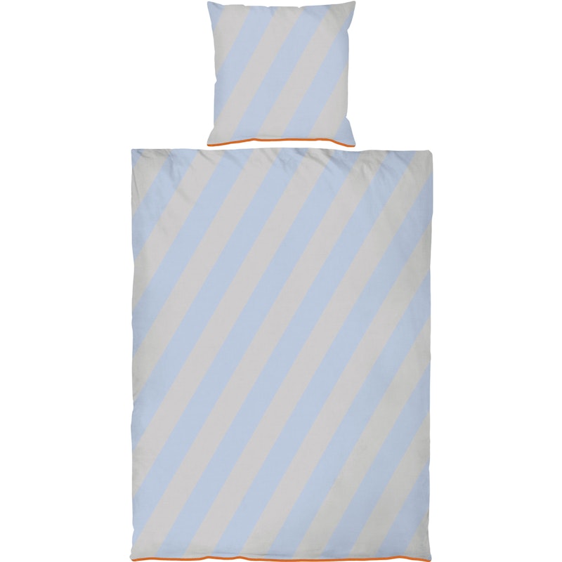 Diagonal Bed Set 140x220 + 60x63 cm, Sand / Light Blue