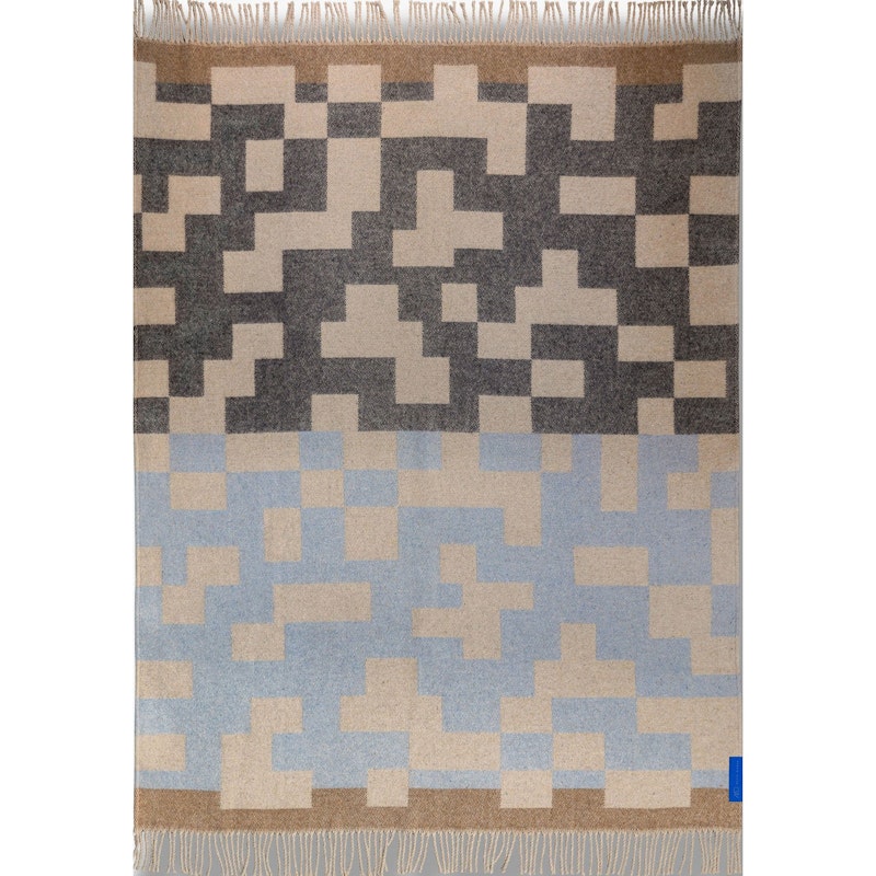 Maze Blanket 130x190 cm, Light Blue