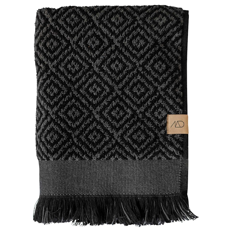 Morocco Towel 35x60 cm 2-pack, Black / Grey