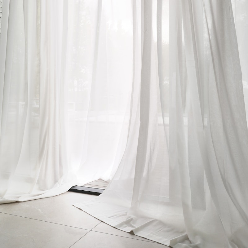 Mimmi Curtain Recycled Fabric Single Width, Natural White, 140x290 cm