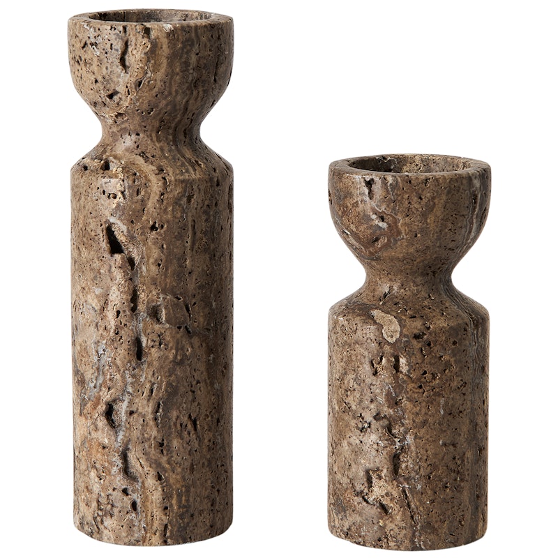 Minerva Candlesticks, Travertine