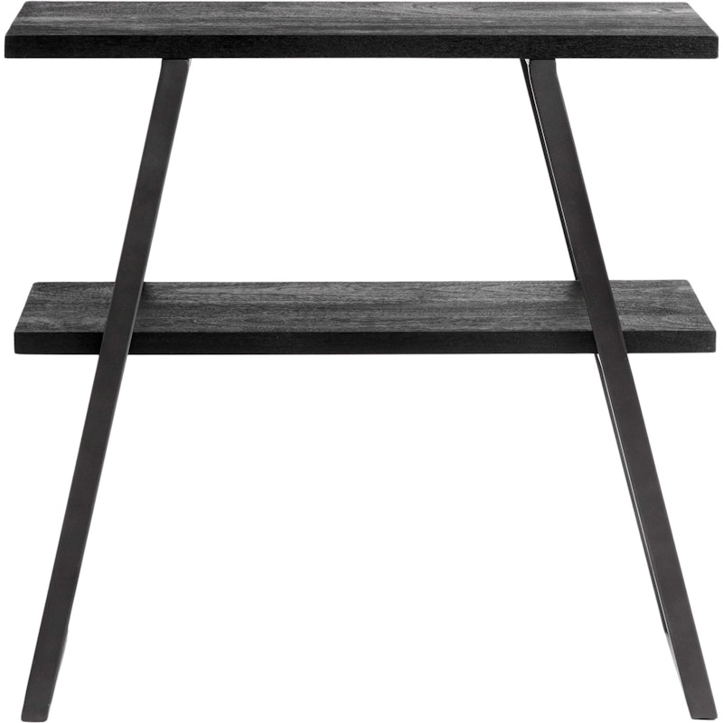 Quill Console Table / Bookshelf H75 cm, Black Mango Wood / Iron