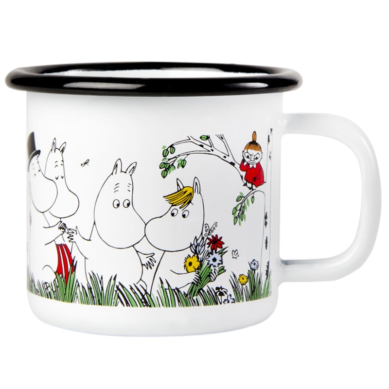 Moomin Enamel Mug 15 cl, Happy Family