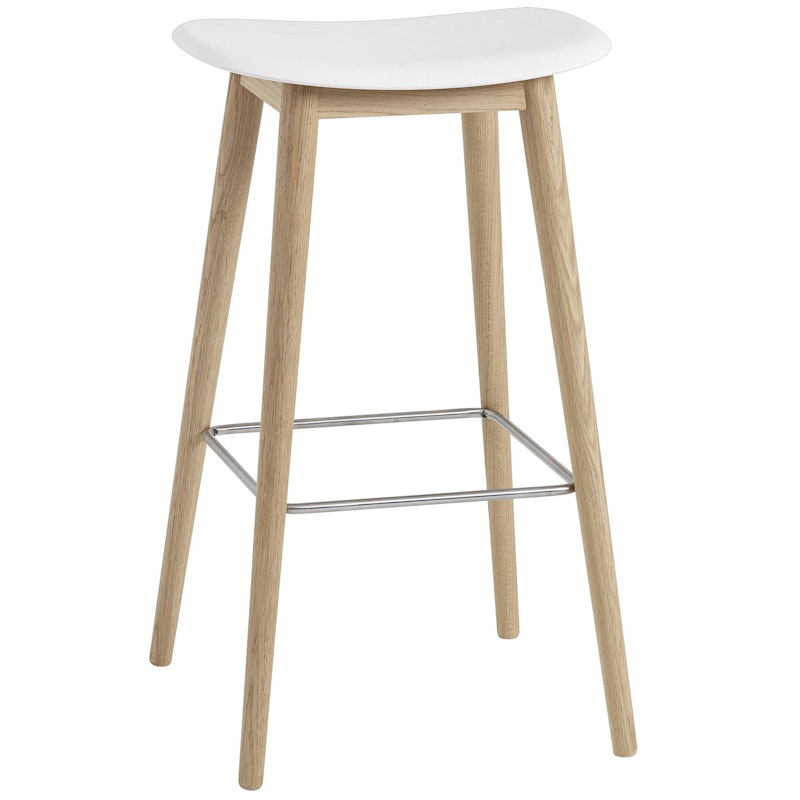 Fiber Bar Stool Wood 75 cm, Natural White / Oak