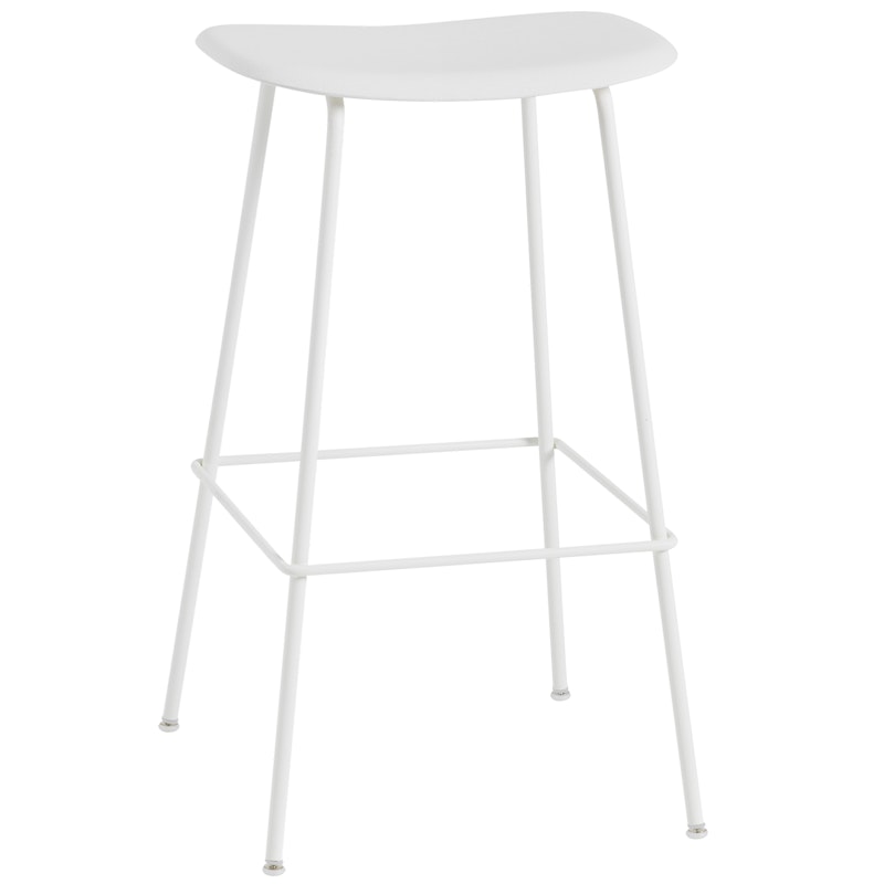 Fiber Tube Bar Stool 75 cm, Natural White / White