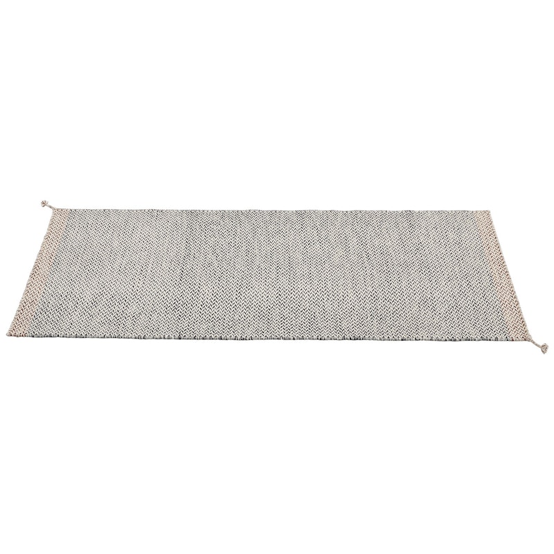 Ply Wool Rug 80x200 cm, Black / White