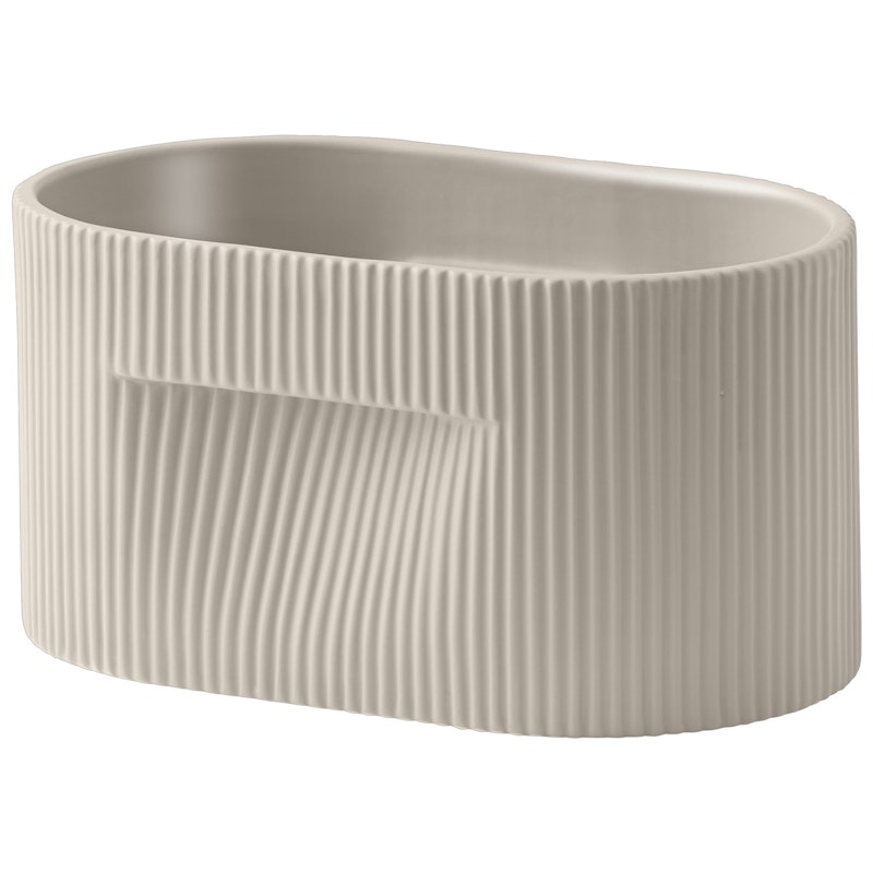 Ridge Planter 13 cm, Beige