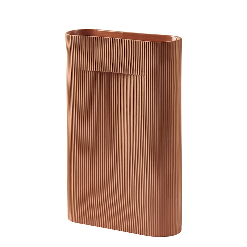 Ridge Vase 48 cm, Terracotta