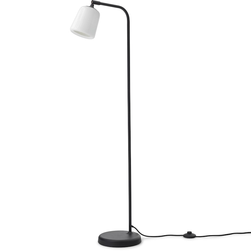 Material Floor Lamp, White Opal Glass