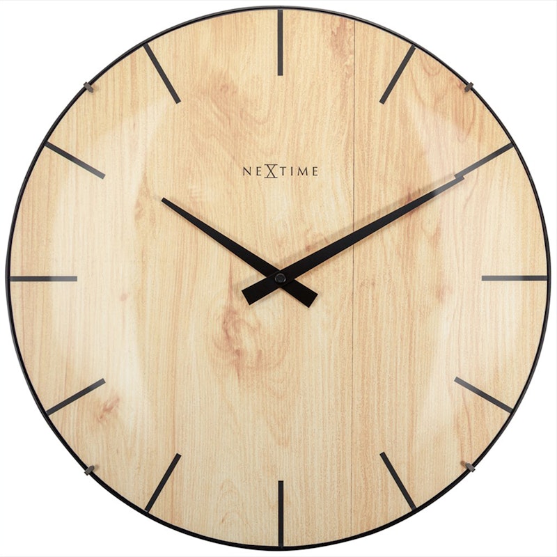 Edge Wood Dome Wall Clock Ø35 cm, Light Brown