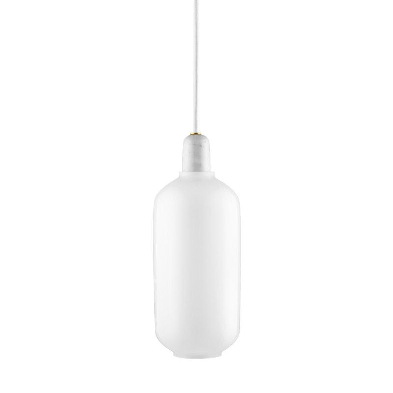 Amp Pendant Large, White/White Marble